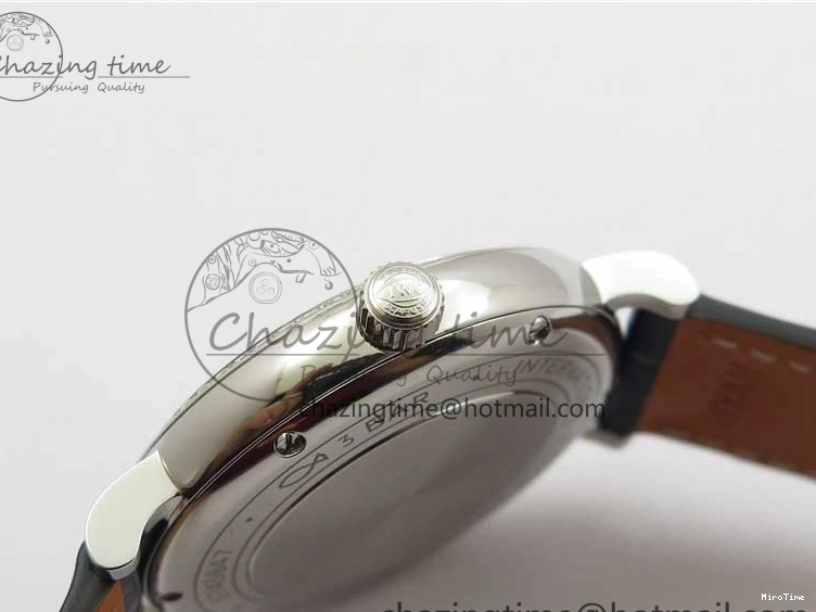 MIROTIME 1224 Portofino 37mm SS V7F 1:1 Best Edition Blue Dial Diamonds Bezel on Blue Leather Strap A Chic 7093